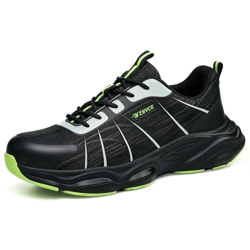 Image of Hogent Steel Toe Shoes for Men Women, Ultra Lightweight Premium Comfortable Work Sneakers, Puncture Proof Air Cushioned All‑Day Wear Safety Toe Shoes for Industrial Construction Warehouse Factory Work
