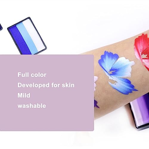 TAG Neon Rainbow Split Cakes Face Body Paint, Fácil de Colorir, Lavável, 30g para Halloween, Natal,