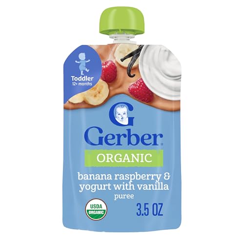 Gerber Toddler Food Organic Banana Raspberry Yogurt