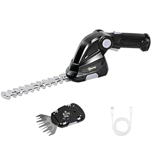 Outsunny 2-in-1 Cordless Hedge Trimmer & Grass Shear with 7.2V 2 x Rechargeable 2000mAh Batteries, 2 Changeable Blades, Charger, Lightweight Handheld Cutter for Bushes, Branches, Shrubs, Lawn Edging