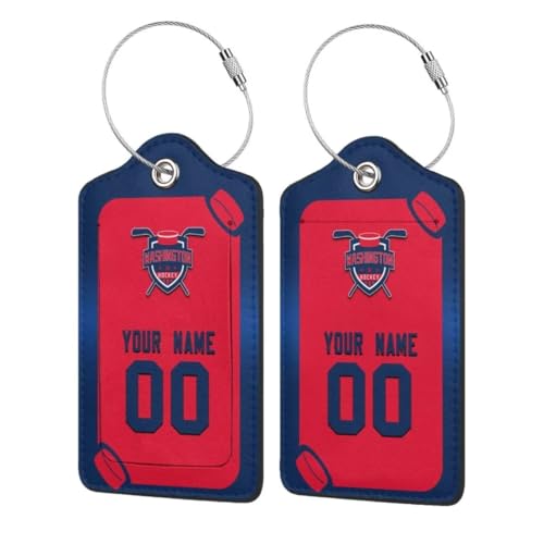Washington Custom Personalized Leather Luggage Tag,Washington Fashionable Matching,Use The Luggage Tags to Find Your Luggage Quickly.Classic Gifts of Sports Fans!