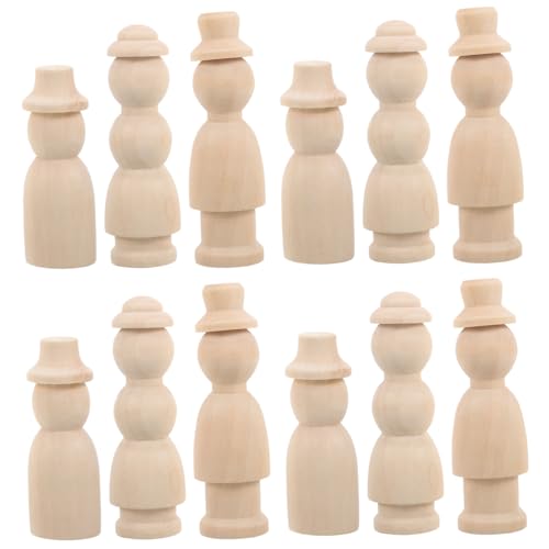 Sosoport Poupées En Bois Brutes Et Personnages En Bois Pour Garçon Et Filles Lot De 12 Pièces Tailles Variées Non Peintes Jouets Diy Pour Créativité Loisirs Créatifs Et Décoration Intérieure