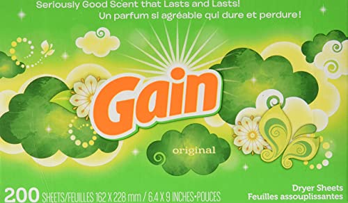Gain Fabric Softener Dryer Sheets, Original, 200 count