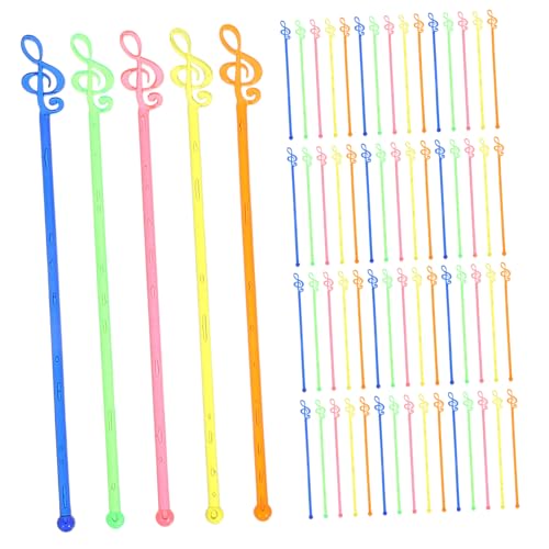 50pcs Musical Note Swizzle Sticks Colorful Beverage Mixing Rods for Cocktails Tea for Bars Cafes and Holiday Parties Sturdy Drink Stirrers for Enhanced Mixing Experience