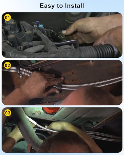 Línea de combustible trenzada flexible antichoque térmico para Chevy Silverado 2004-2010 7