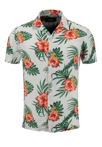 KEYLARGO Koszula męska MSH KLHULA 1/2 Patterned, biały (1000), XXL