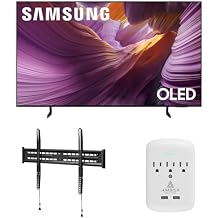 Samsung QN55S85FAFXZA 55 Inch OLED HDR 4K Smart TV with a Walts TV FIXED-MOUNT-43-90 TV Mount for 43"-98" TVs and Amber Protection 3-Outlet-Surge Surge Protector 2025