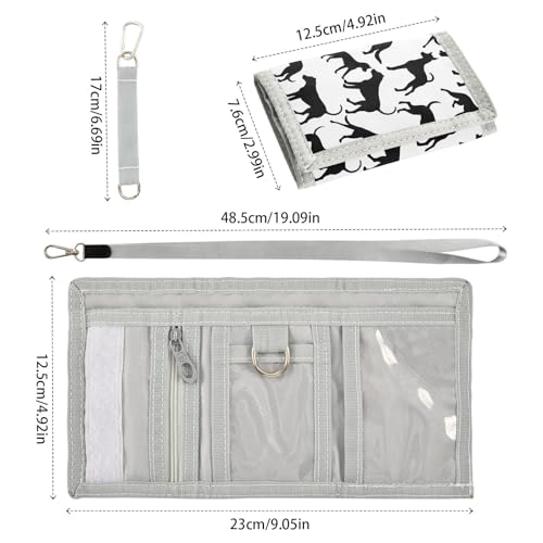 ALAZA Kids Wallets for Boys Girls Toddler Trifold Wallet Children Small Black Dog Silhouette with Zipper Coin Pocket3