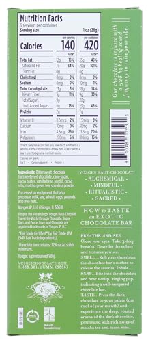 Vosges Haut-Chocolat 0810048013531 Spirulina Super-Dark Chocolate Bar, Matcha Green Tea thumb #1