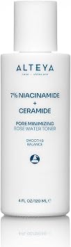 Alteya Pore Minimizing Rose Water Toner 120ml with 7% Niacinamide + Ceramide - Reduce pores and hyperpigmentation - All Skin Types