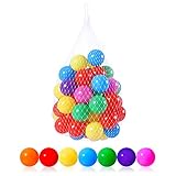 PlayMaty Colorful Ball Pool Pit Balls - Phthalate Free BPA Free Plastic Ocean Balls for Kids Swim Pit Fun Toys for Playhouse Play Tent Playpen Pool (50pcs)