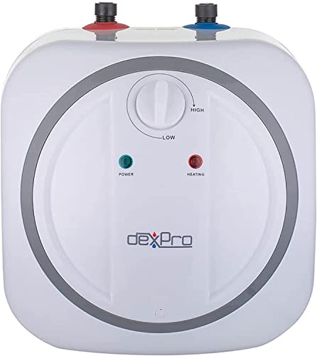 dexPro 2kW Unvented Undersink Water Heater with Rapid Heat Blue Diamond Enamel Coating Rust Proof and Corrosion Resistant Insulation Tank for Residential and Commercial Use 15 litres Storage.