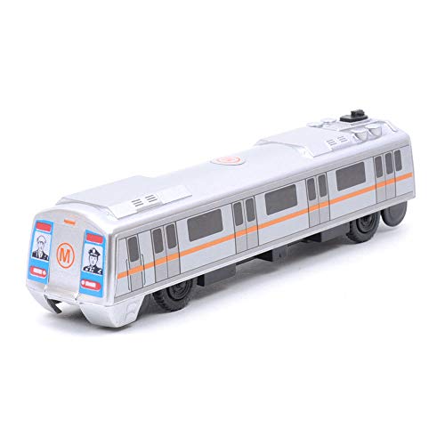 Image of Centy Toys Plastic Indian Passenger Train with Coaches & Railway Track, Pack of 19, Multicolour & Centy Toys Plastic Pull Back Metro Train, Number of Pieces: 1, Silver
