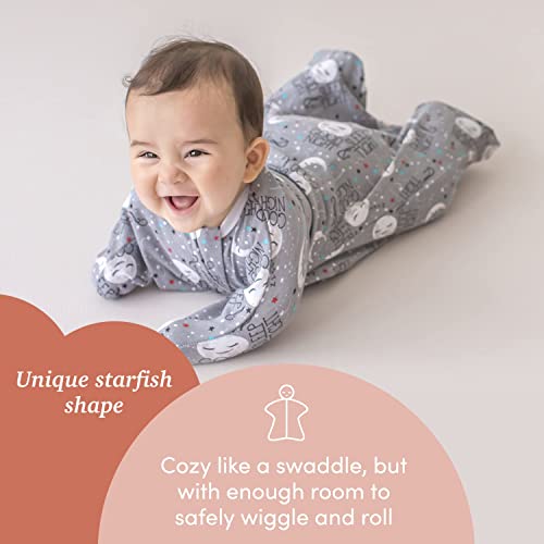 Sleepingbaby Zipadee-Zip Transition Swaddle - Cozy Baby Sleep Sack With Zipper Convenience, Cotton, Acrylic, Roomy Baby Wearable Blanket For Easy Diaper Changes - Goodnight Moon, Medium (6-12 Month) #TOP1