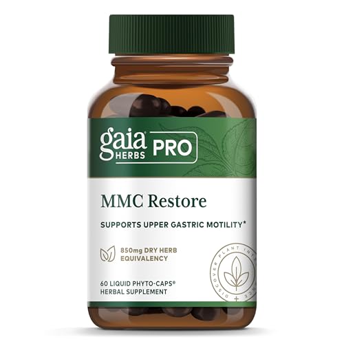 GAIA HERBS PRO MMC Restore - Digestive Health Supplement for Upper Gastric Motility - Contains Fennel Seed Turmeric Root Gentian Root & Magnolia Bark - 60 Liquid Phyto-Caps (60 Servings)