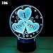 Produktbild Ich liebe dich nachtlichter geschenke für kinder frauen mama mädchen smart touch & fernbedienung 7 farbe 3d illusion lampe tier licht kinder led schreibtischlampen