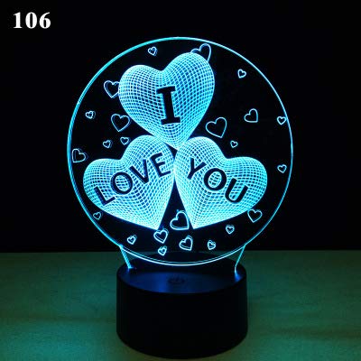 ZYTC7 Color I Love You Night Lights Gifts for Kids Women Mom Girls Smart Touch & Remote Control 3D Illusion Lamp Romantic Love Light Children Led Desk Lamps