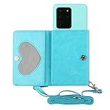 Didan Handykette Hülle für Samsung Galaxy A33 5G,Pu Leder Karte Geldbörse Crossbody Tasche Hülle Brieftasche zum Umhängen Silikon Handy Schutzhülle mit Band