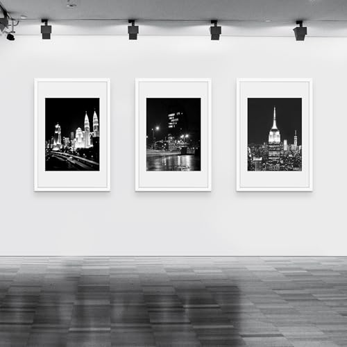 Picrit 22.375x34 Picture Frame 3 Pack, White Poster Frame, Display Poster 18 x 24 with Mat or 22.375 x 34 without Mat for Horizontal or Vertical Wall Mounting