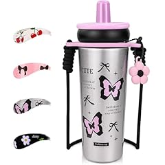 #D 21 OZ Silver Butterflies Stainless Steel Tumbler
