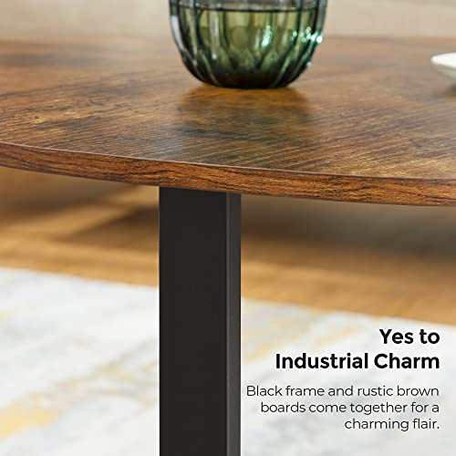 Image of VASAGLE Coffee Table with Storage Shelf, 39.4 x 21.7 x 17.7 Inches