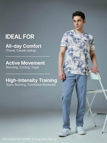 Image of TECHNOSPORT Men's Slim Fit Half Sleeve Crew Neck T-Shirt, TECHNOCOOL+ Quick Dry Moisture Wicking Stretchable Sports Gym and Casual Wear