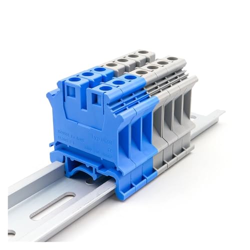 Bornier à rail DIN 6N bleu lot de 10 blocs de jonction de puissance à vis 57A
