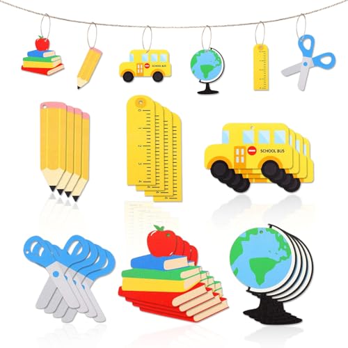 Back to School grinalda 24 peças regresso às aulas Banner Back to School grinaldas para sala de aula, regresso à escola decoração