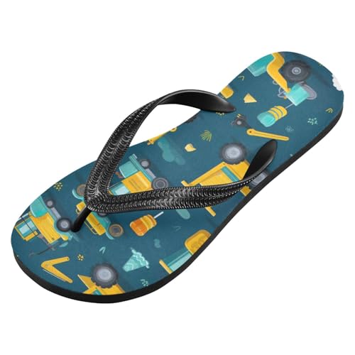 Mens Flip Flops Carton Bulldozer VehicleSandal Flip Flops for Women Summer Beach Slipper 214B2727