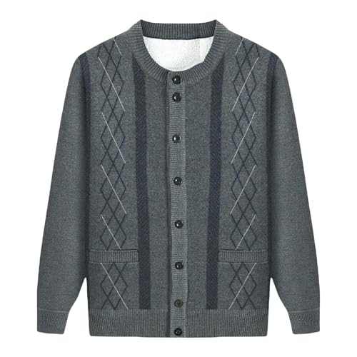 Cardigan en tricot épais haut de gamme doublé polaire, l'élégance thermique d'hiver