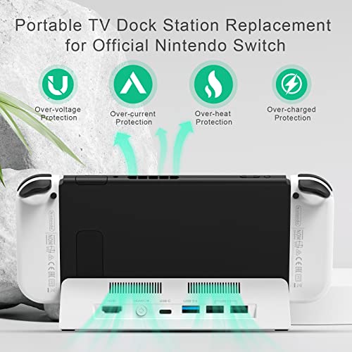 Runtogol Tv Docking Station For Switch,Portable Switch Oled Charger Stand Support 4K Hdmi Output, Replacement For Official Nintendo Switch Base,Switch Dock With Type-C And Hdmi Cable #TOP4