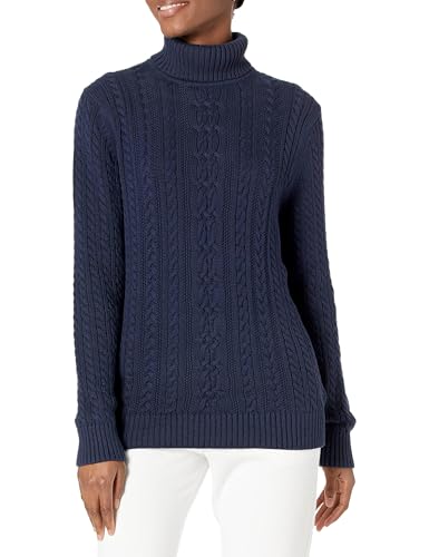 Image of Amazon Essentials Women's Long Sleeve Fisherman Cable Knit Turtleneck Sweater (Available in Plus Size)