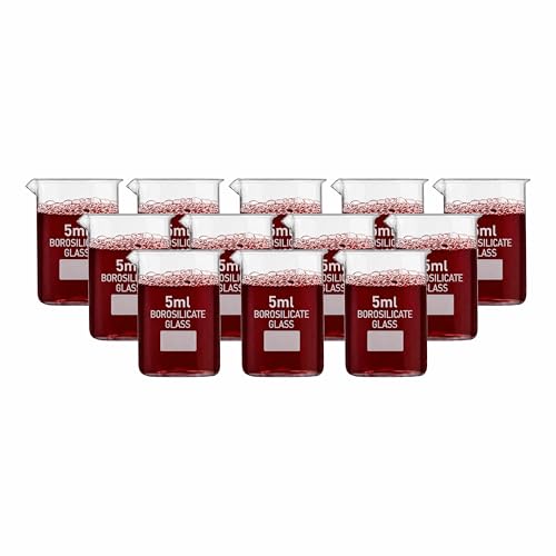 Image of VVS Borosilicate Glass Beaker 5ml pack of 12 of For School College, Lab Laboratry and professional use