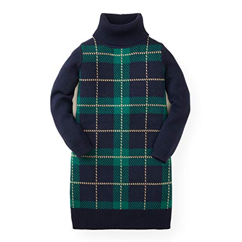Hope & Henry Girls' Green Turtleneck Sweater Dress
