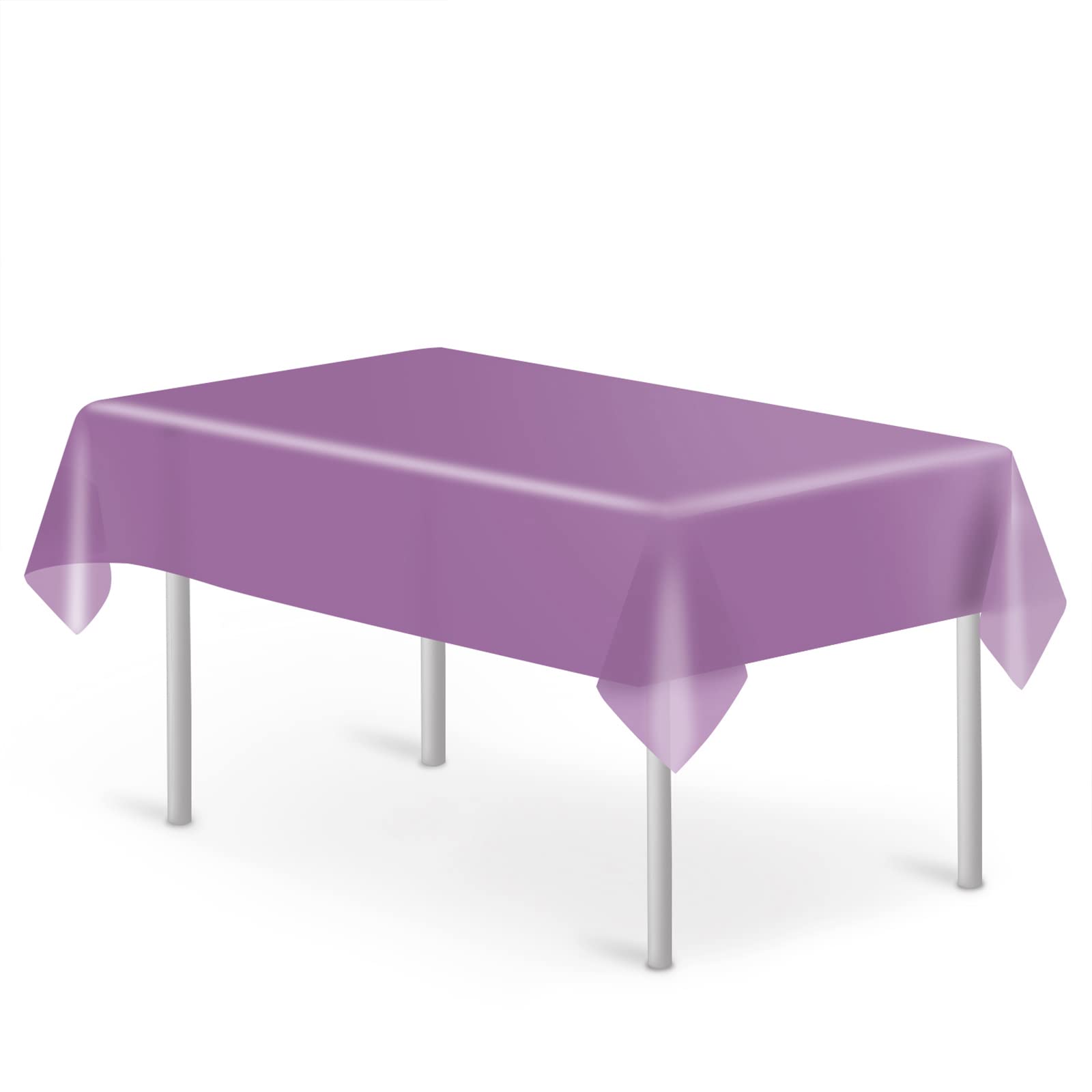JUIMNAADisposable Plastic Tablecloths , 54" x 108" Plastic Dining Table Cloth , Premium Rectangle Table Cover for Parties, Wedding, Banquet etc (Lavender, 3 Pack)
