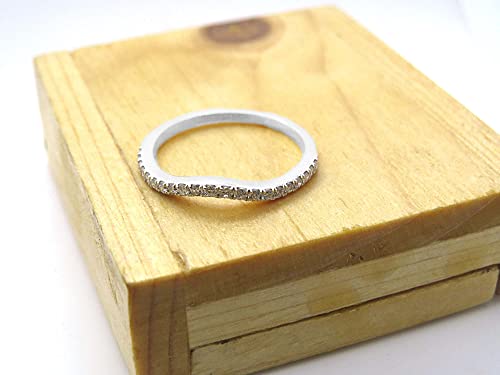 Dazzlingrock Collection 0.20 Carat (ctw) Round White Diamond Ladies Anniversary Contour Wedding Band 1/5 CT, Sterling Silver4