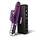 G Spot Rabbit Vibrator,360° Rotating Vibrating Dildo for Clitoris Stimulation Adult Sex Toys for Women Rechargeable Waterproof Silicone Vagina Penis-9 inch(Purple)