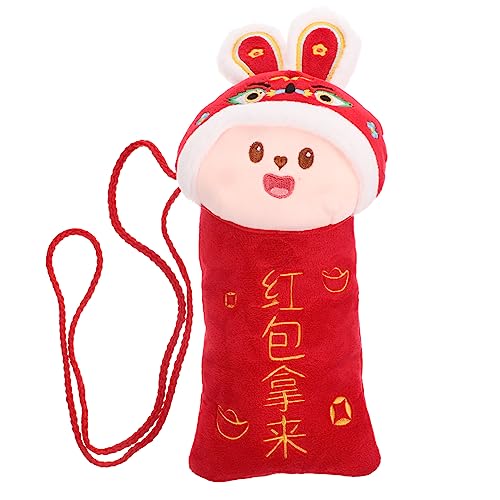 Year Plush Crossbody Bag Cute Red Envelope Wallet for Boys and Girls and Adults Spring Festival Money Packet Year for Celebrations