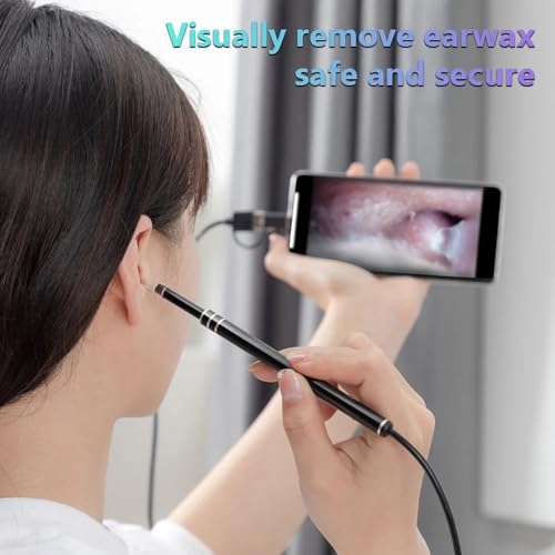 Image of Ear Otoscope, 3 in 1 Ear Endoscope, USB Digital Ear Camera Ear Wax Removal Tool with Waterproof Camera with 6 Adjustable LED Lights for Android Phone Window Mac PC