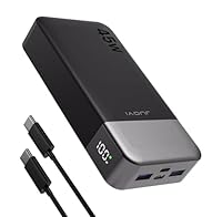 JUOVI Power Bank 20000mAh Portatile, 45W Powerbank Caricatore Portatile Ricarica Rapida, Batteria Portatile con Display Digitale, USB C In&Out Compatibile con Phone, Laptop, Tablet, PC J2621 (Nero)