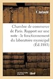  Chambre de commerce de Paris. Rapport sur une note du laboratoire municipal et son fonctionnement