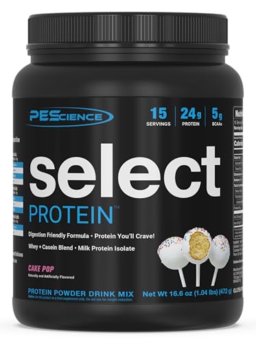 Image of PEScience Select Protein Powder, Whey and Casein Blend, Clean Protein Powder for Women and Men, Low Calorie, Low Carb, Keto Friendly, Gluten Free - Cake Pop - 15 Servings