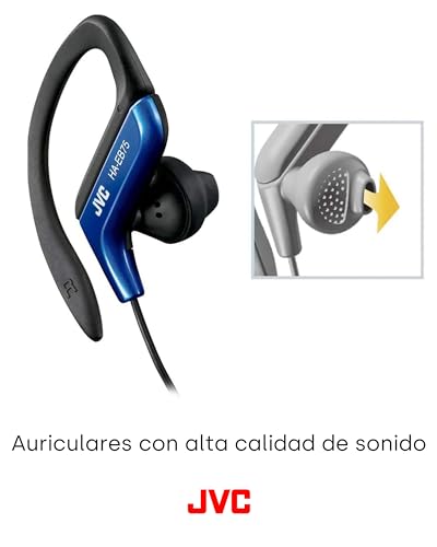 Miniatura 2 de Jvc Ha-Eb75-An-U. Auriculares Deportivos Con Gancho Regulable. Ajuste Seguro 5 Posiciones. Resistente A Salpicaduras. Sonido Potente Con Graves. Cable 1,2m Forma De L Compatible Con Smartphone.