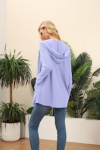 Image of VIISHOW Womens Lightweight Casual Hoodie Cardigans Open Front Waffle Knit Long Sleeve Outwear Coat with Pockets