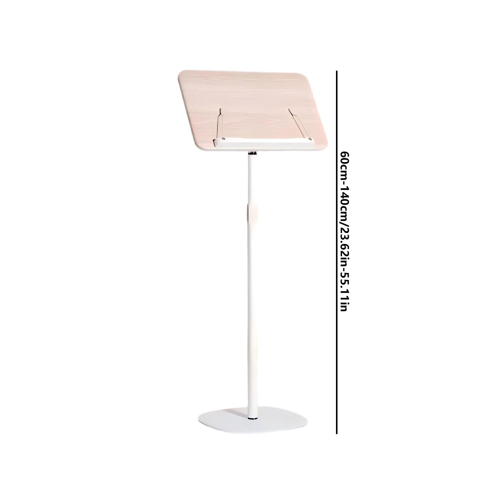2-in-1 Leggio Spartiti Musicali & Supporto, Altezza Regolabile, Leggio da Pavimento, Elegante Stand Espositore da Pavimento(Size:140cm)