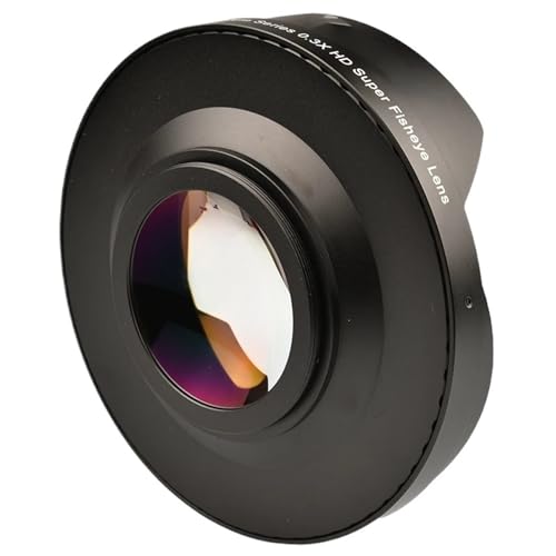 Adaptador de Lente Gran Angular Ultra Ojo de pez 0.3X Compatible con 52 mm / 58 mm / 62 mm / 67 mm / 72 mm con Parasol for videocámaras(62MM) - imagen 2