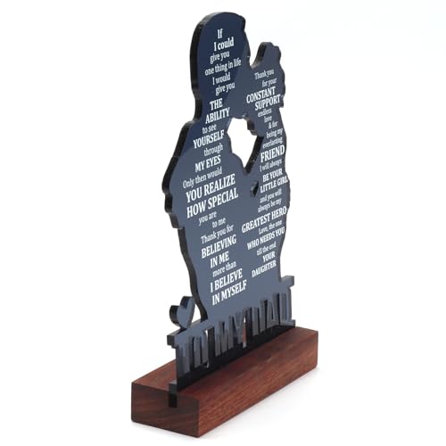 Dad Gifts from Daughter - Meaningful Fathers Day, Birthday, Christmas Sentimental Present for Father, Step Bonus Dad Daddy Papa Pop Old Man Acrylic Keepsake Plaque for Desk Decor Office Home - Image 5