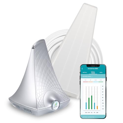 SureCall Flare iQ Cell Phone Signal Booster with Bluetooth Mobile App, Boost 5G/4G LTE On All North American Carriers, Verizon AT&T T-Mobile, Multi-User, FCC Approved, USA Company