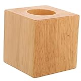 TEHAUX Base Lámpara Mesa De Madera Maciza Soporte Escritorio Para Lámpara Diy Base Cuadrada Original Rústicas y Decoración
