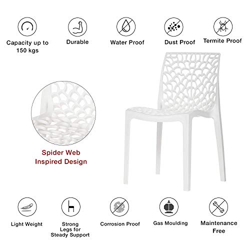 Image of Supreme Web Plastic Chair (Milky White) - Set of 2